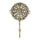 Golden Round Floral Wall Brass Decorative Hook