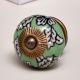 Green Leaf Floral Ceramic Knob