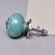 Sea Green Floral Ceramic Knob