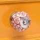 Red Poinsettia Flower Ceramic Knob