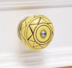 Brown Pattern Etched Ceramic Drawer Knob Online