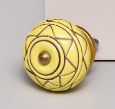 Brown Pattern Etched Ceramic Drawer Knob Online