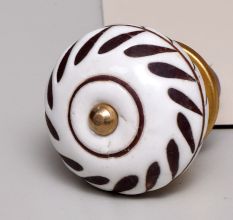 White Etched Ceramic Floral Cabinet Knobs Online