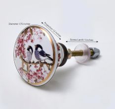 Birds Ceramic Door Cupboard Pull Knobs