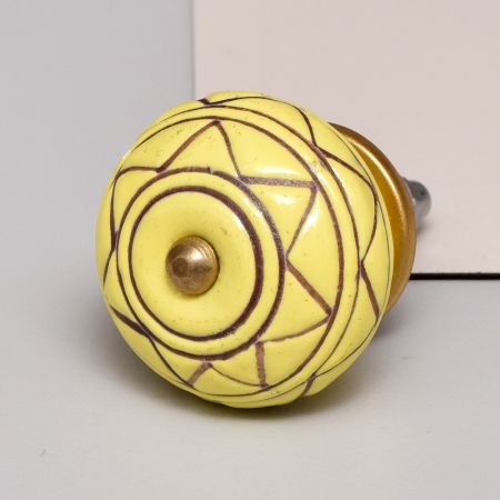 Brown Pattern Etched Ceramic Drawer Knob Online