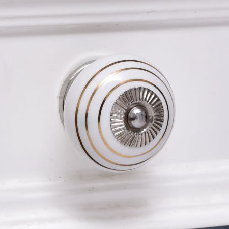 White Golden Line Knob