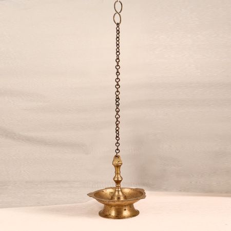 South Indian Brass Hanging Oil Lamp for Prayer Room