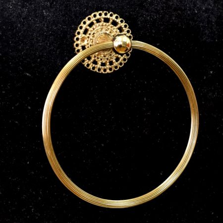 Golden Premium Handcrafted Brass Towel Ring for Bathroom