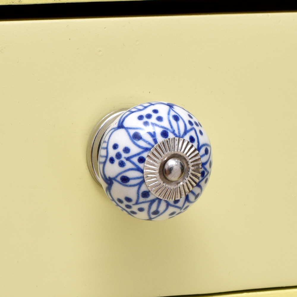 Blue Aster Flower Dresser Knob
