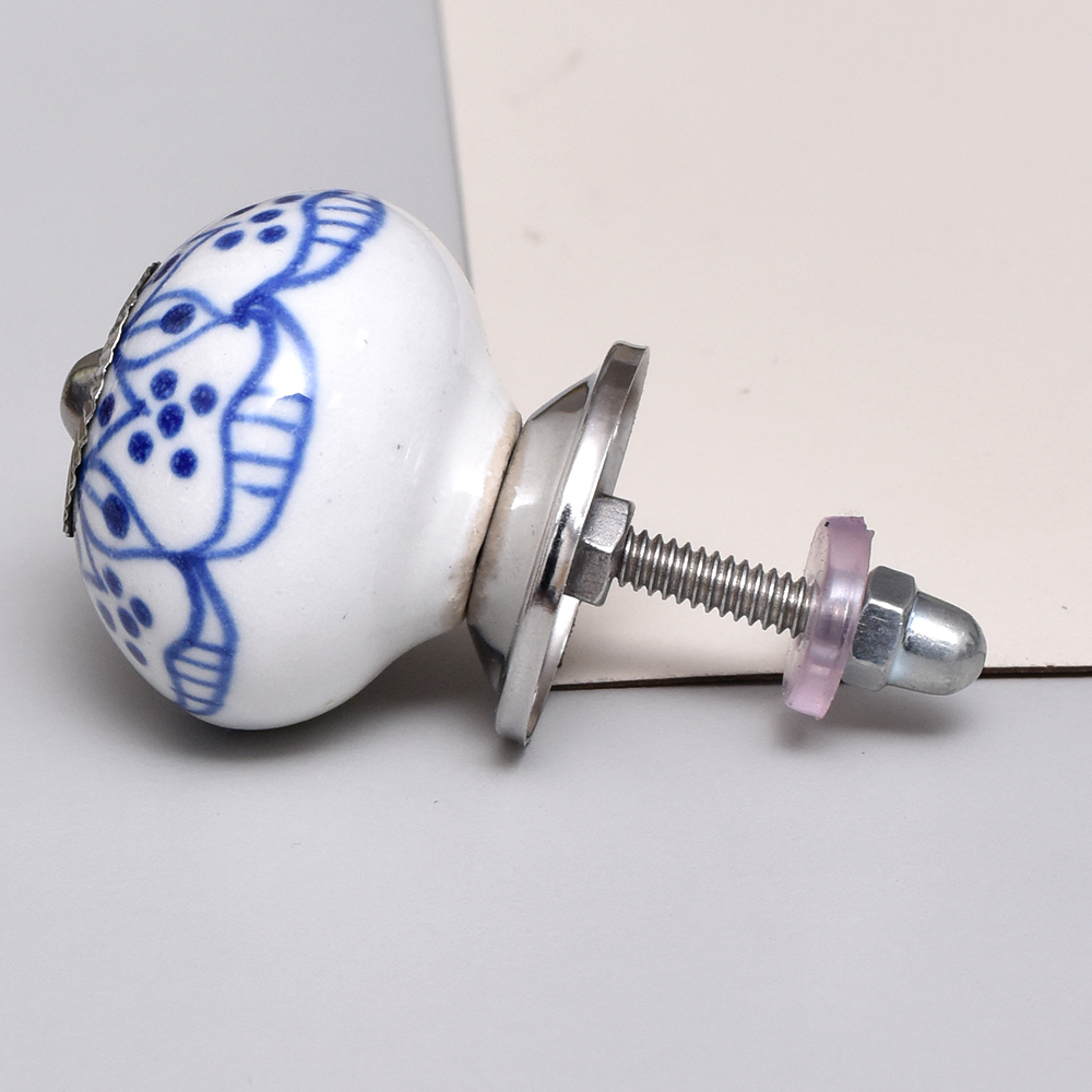 Blue Aster Flower Dresser Knob