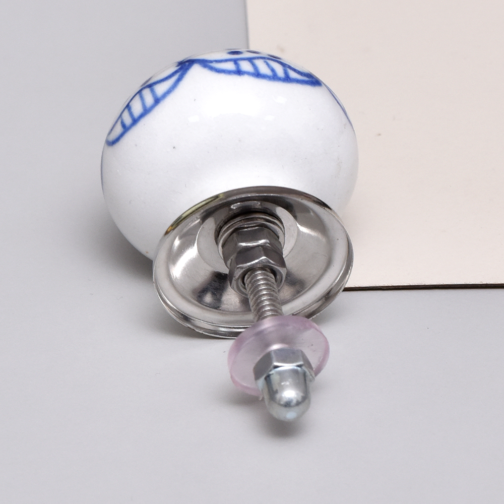 Blue Aster Flower Dresser Knob