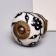 Black Leaf Tiny Flower Ceramic Knob