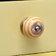 Mustard Striped Ceramic Cabinet Knob