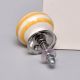 Mustard Striped Ceramic Cabinet Knob