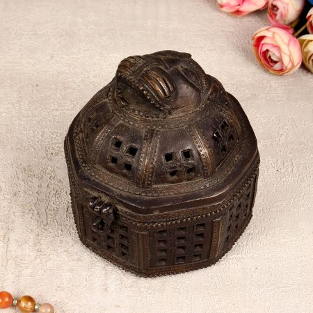 Vintage Dark Finish Jewelry Box Made of Finest Brass