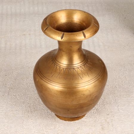 Handmade Himalayan Art Brass Flower Pot for Decoration