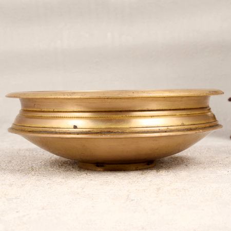 South Indian Premium Brass Urli in Brown Finish for Decoration