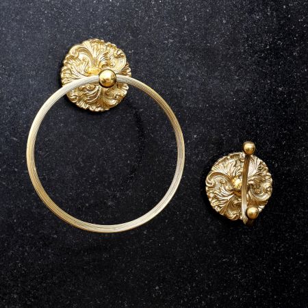 Premium Brass Bathroom Hardware in Golden Finish in Set of 2