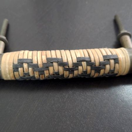 Black and Brown Rattan Cabinet Handles