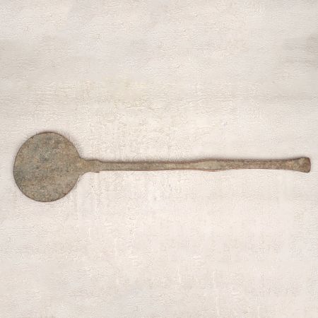 Vintage Handcrafted Brass Flat Cooking Spoon for Decor