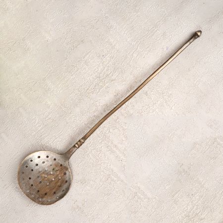Indian High-Quality Brass Cooking Slotted Spoon for Decoration