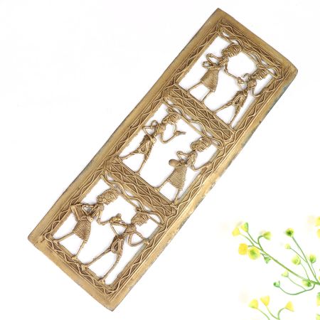 Handcrafted Brass Tribal Wall Art with Jali Work for Decor