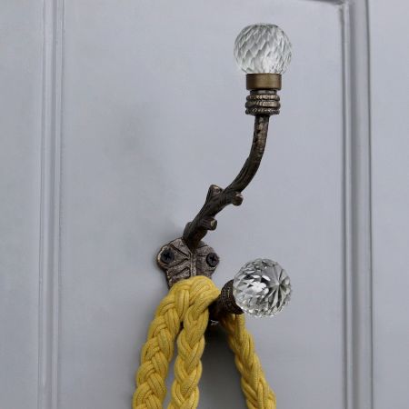 Clear Glass Round Iron Heavy Duty Wall Hook