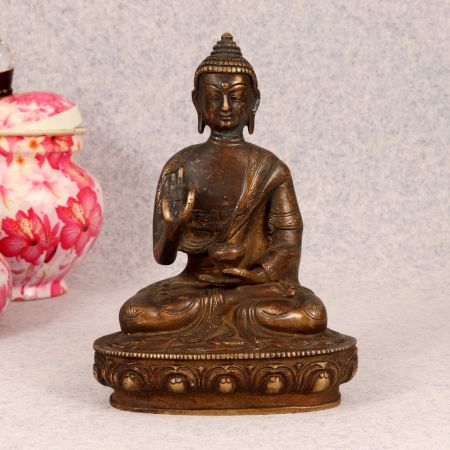 Dark Finish Handmade Brass Buddha Statue for Decor