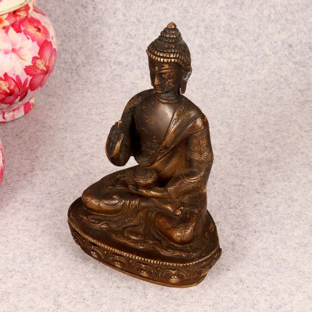 Dark Finish Handmade Brass Buddha Statue for Decor