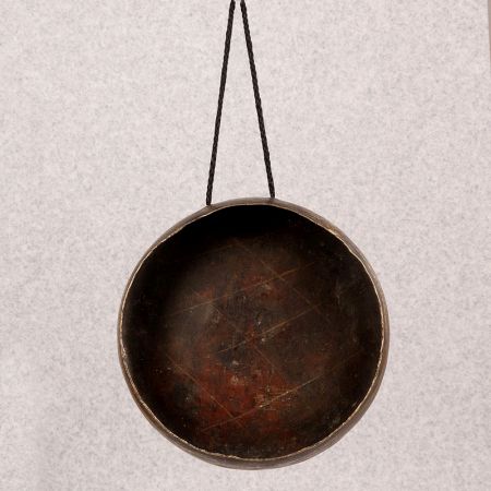 Vintage Brown Tibetan Art Gong Made of Bell Metal