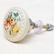 White Yellow Rose Floral Knob