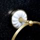 Handmade Brass and Ceramic Towel Ring Hanger in Golden Finish