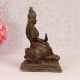 Vintage Dark Finish Brass Goddess Lakshmi Statue for Worship