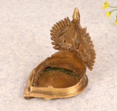 Handmade Finest Brass Gajlaxmi Oil Lamp for Prayer Room