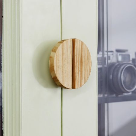 Half Moon Natural Wooden Door Knobs 2 Pieces