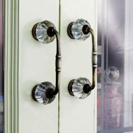 Handmade Clear Melon Glass Bridge Handle