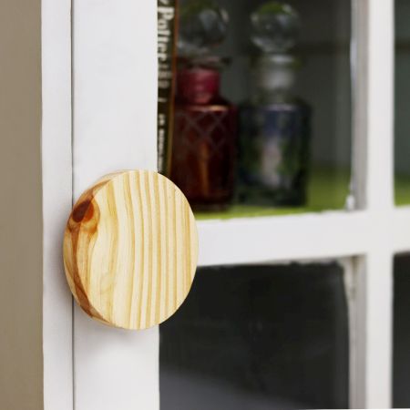Round Natural Wooden Dresser Knob