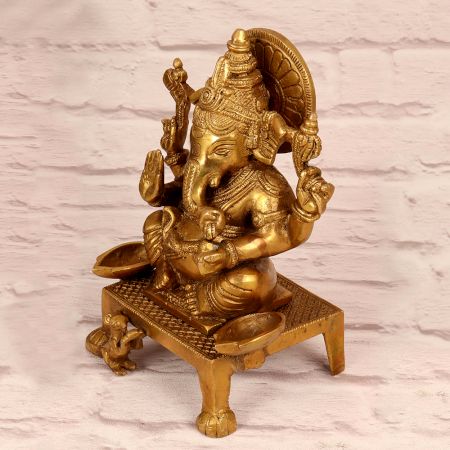 Premium Brass Lord Ganesha Statue for Prayer Room