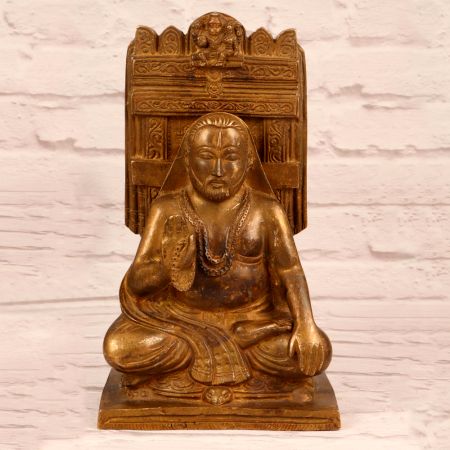 Handmade Finest Brass Raghavendra Swamy Statue for Decor
