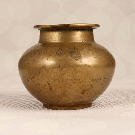 Handmade Vintage Brass Lota Water Pot for Prayer Room
