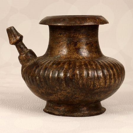 Vintage Handmade Brass Holy Water Pot with Spout