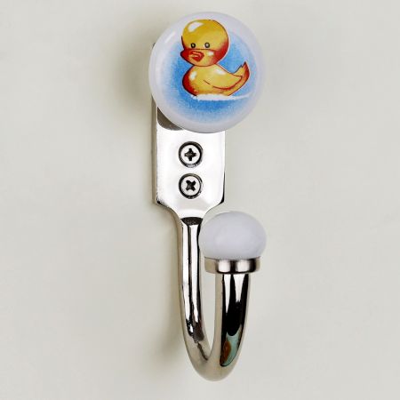 Cute Baby Duck Ceramic Kids Wall Hook