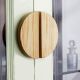 Decorative Half Moon Natural Wooden Door Handles Pack of 2