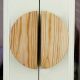 Decorative Half Moon Natural Wooden Door Handles Pack of 2