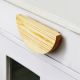 Decorative Half Moon Natural Wooden Door Handles Pack of 2