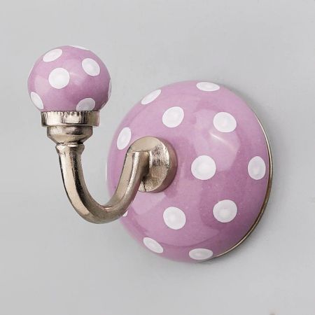 Lavender With White Dotted Wall Hook