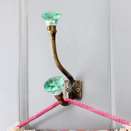 Handmade Water Diamond Glass Iron Wall Hook