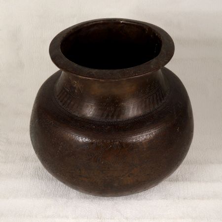 Indian Handcrafted Brass Cooking Pot from Hyderabad