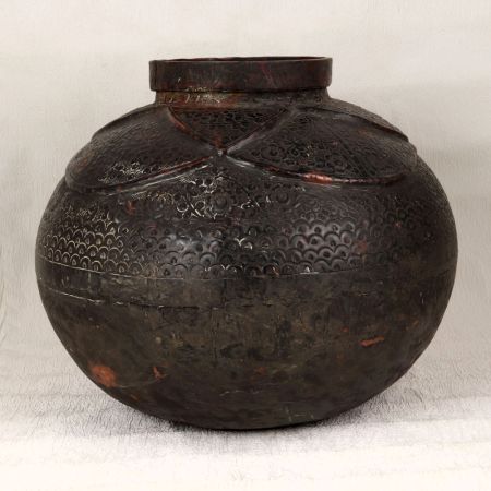 Dark Finish Handmade Copper Pot for Flower Decoration