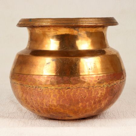Shiny Brown Handmade Copper Planter for Home Decor